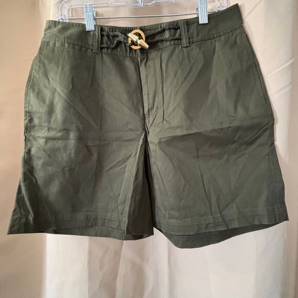 Lauren Ralph Lauren Pants - Lauren Ralph Lauren Women’s Size 8 Green Belted Chino Shorts